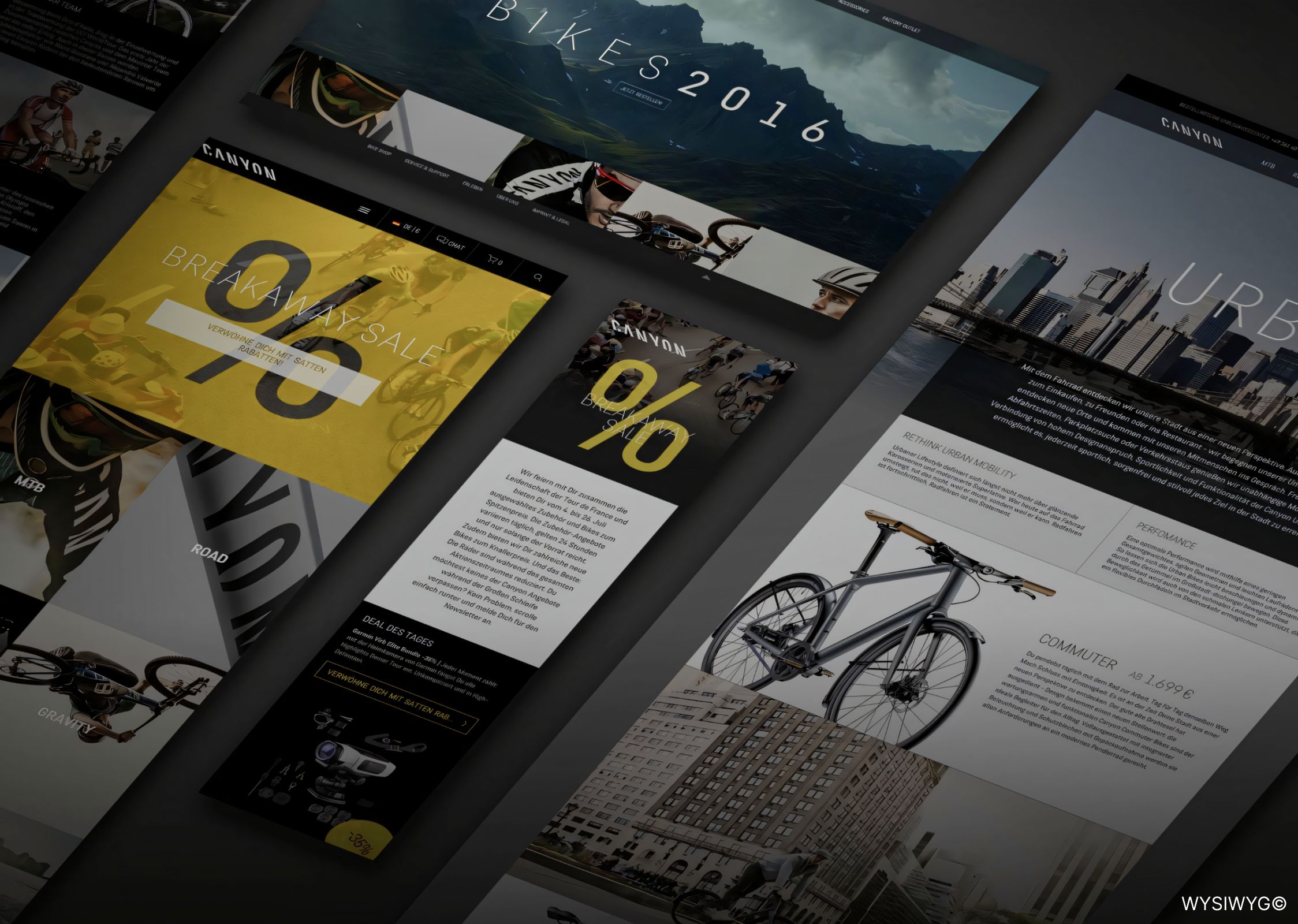 Verschiedene Screendesigns in responsiven Auflösungen