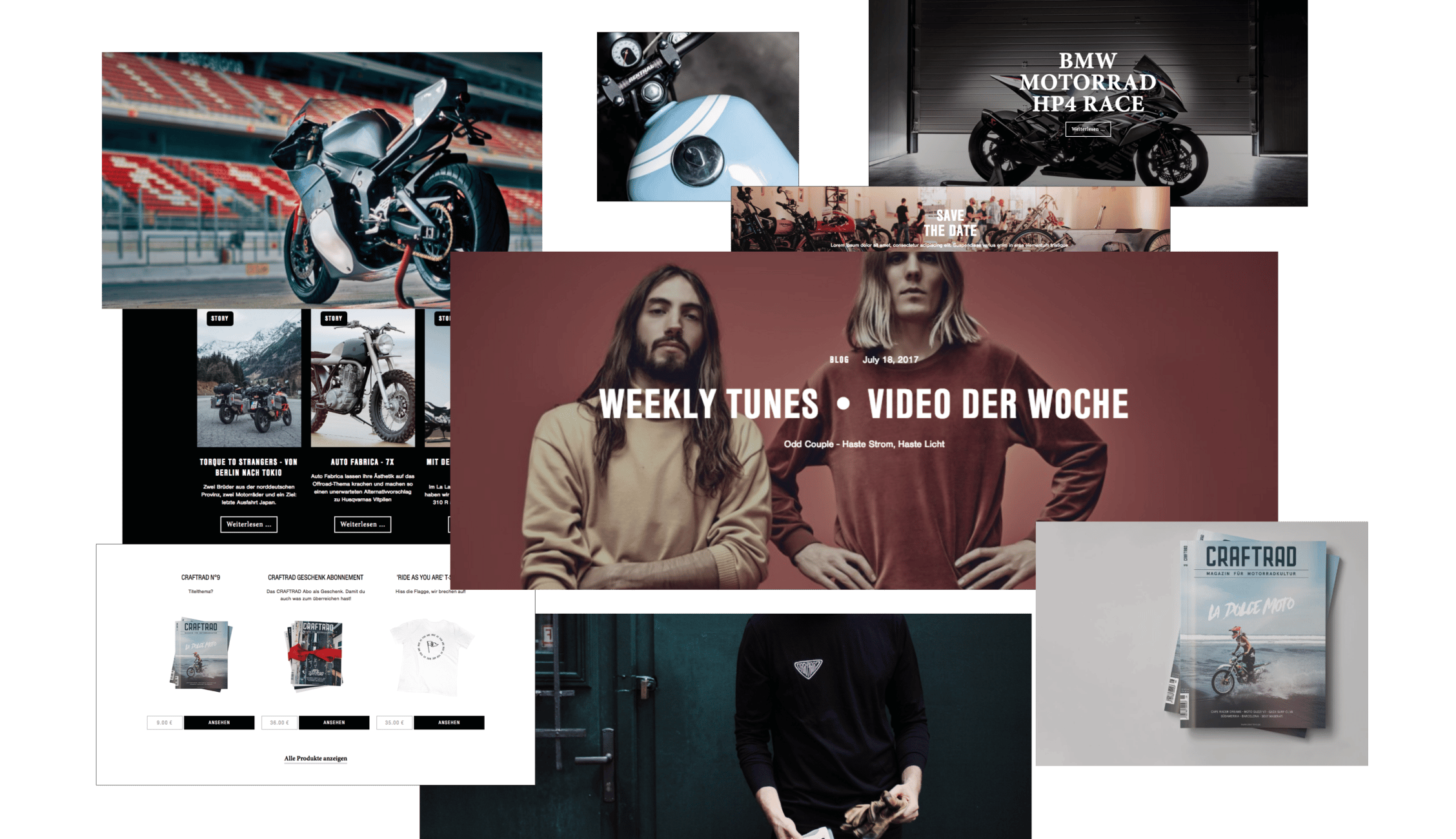 Grid mit verschiedenen neuen CRAFTRAD Layouts